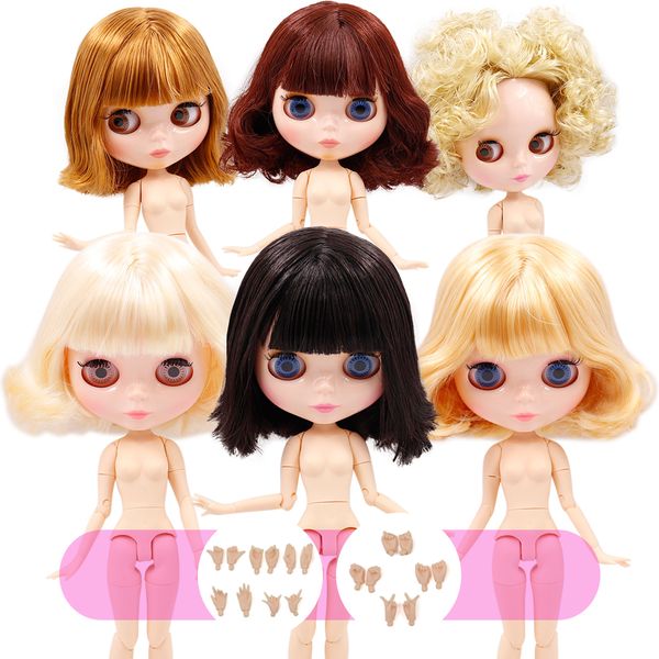 Blyth Doll No.2 Nude 1-6 Joint Body 30CM BJD toys greasy hair DIY Fashion Dolls girl gift LJ201031