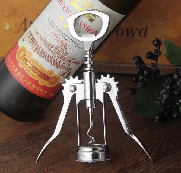 Wine Beer Bottle Opener Stainless Steel Metal Strong Pressure Wing Corkscrew Grape Opener Kitchen Dining Bar A bbyUkQ cxj_love