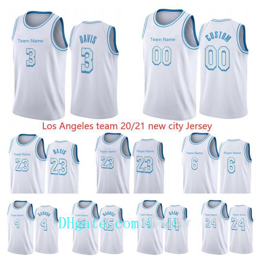2020 2021 Los 23 Angeles Jersey Anthony 3 Davis Alex 4 Caruso 6 Mens Youth Kids Kyle 0 Kuzma White Basketball Jersey