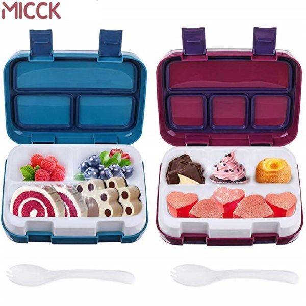 MICCK Lunch Box For Kids Fruit Food Container Microwave Portable School Compartment Leakproof Bento Box Children Kitchen Storag 201209