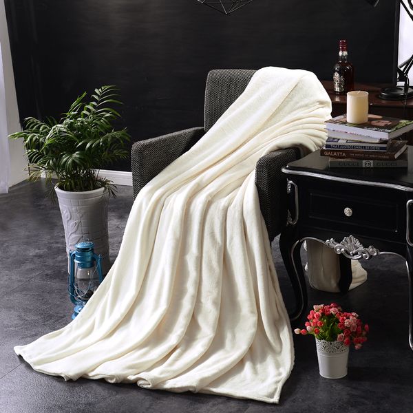 Soft Blanket fleece White Blanket Plaids Bedspreads throw for twin queen Bed travel blankets sofa plane travel Warm thin blanket 201113