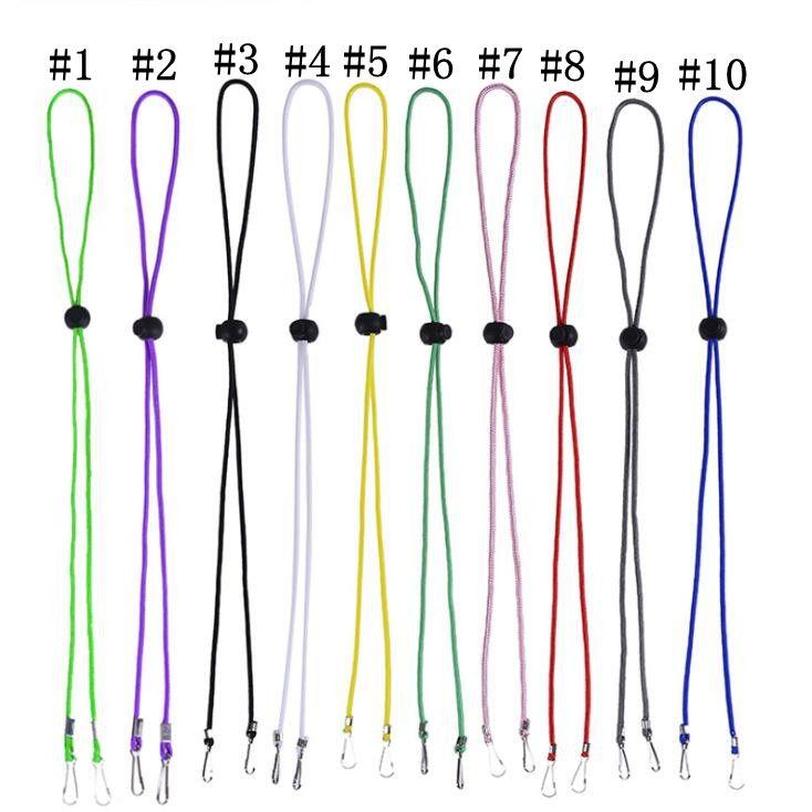 Mask Lanyard Adjustable Hang Rope Safety Face Mask Rest Ear holder Rope Hang On Neck String For Mask Anti-Loss Straps 10 Color DHL ship