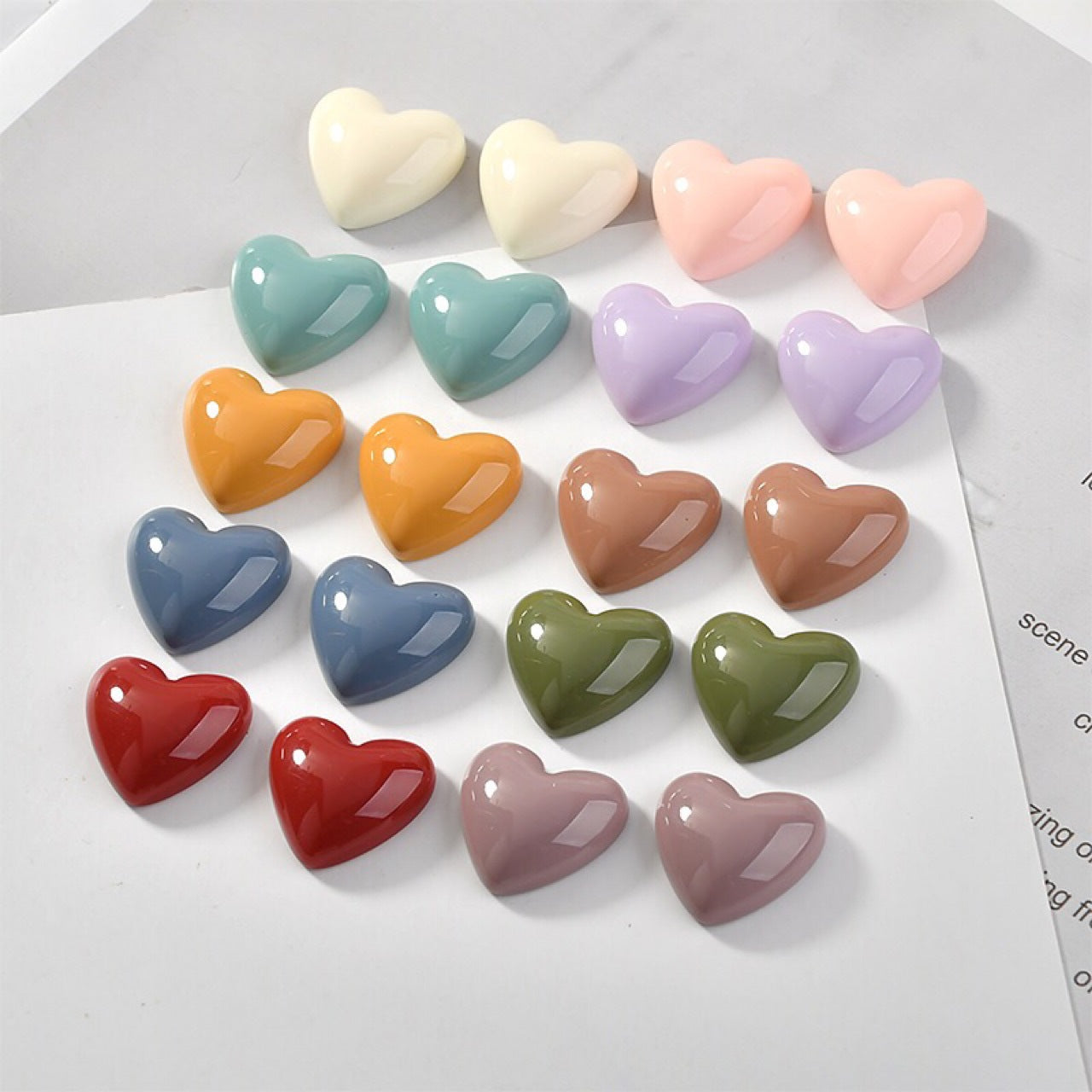 DIY Material Mini Acrylic Peach Heart Resin Colorful Candy Color Half for Hair Braids Earring Jewelry Making Accessories 122027