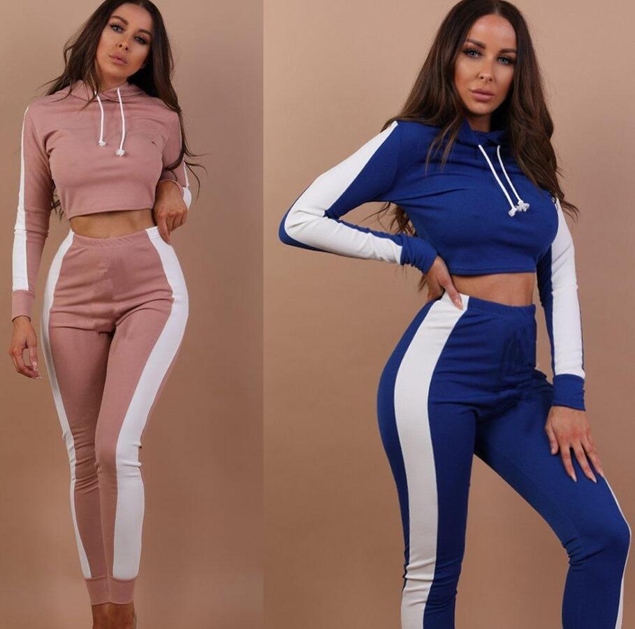 Fashion Designer Womens Yoga Outfits Suit hoodies Fitness Two Piece Set Short trousers for autumn hooded hoody hoodie casual Leggings pants