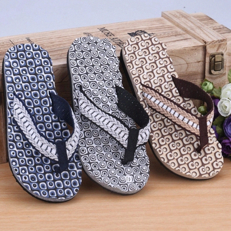 2020 New Men&#039;s Slippers Casual Massage Grain Flip-Flops Flip-Flops Spiral Beach Sandals EVA Anti-Slip Male Summer Shoes #Fu1g