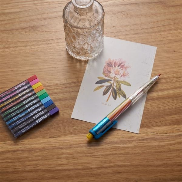 LifeMaster Japanese Pentel Multi 8 Mechanical Pencil 2.0mm Lead 8 Colors in 1 Scrapbooking Color Pen Kawaii Stationery PH158 201223