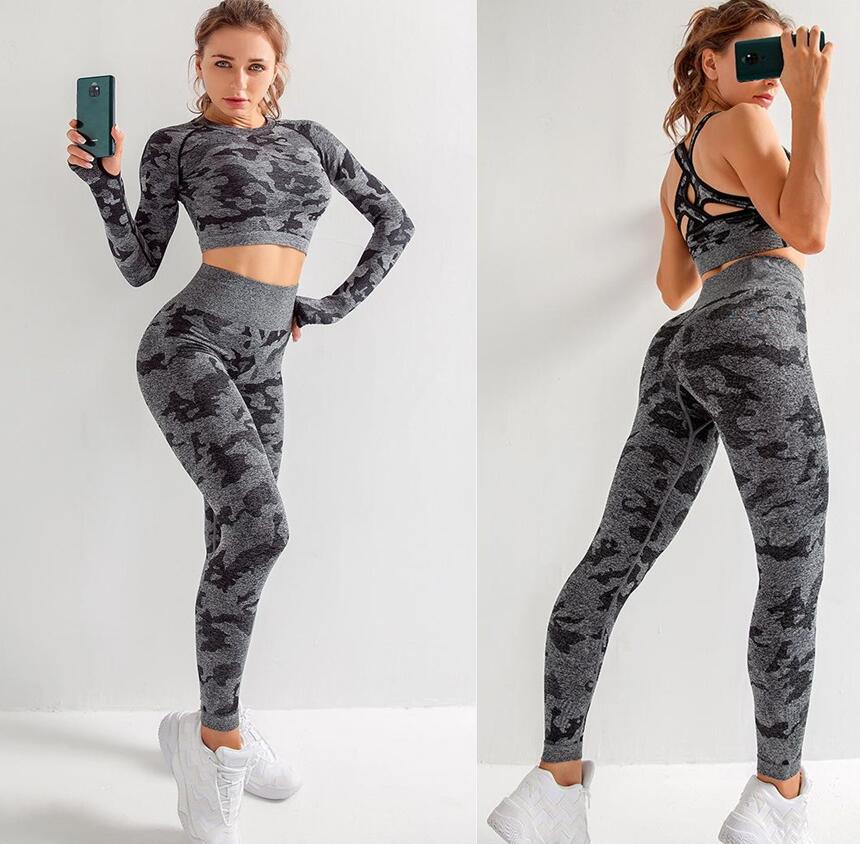 High Quality Tracksuits Brand Designer Womens Cotton Yoga leggings Suit Long Sleeve Sportwear Tracksuit Fitness Jumpsuit Sport three Piece set 3pcs