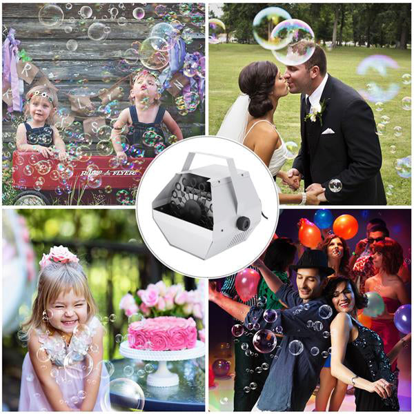 30W AC 110V Automatic Mini ultra durability Bubble Maker Machine Auto Blower For Wedding-Bar-Party- Stage Show Silver wholesale