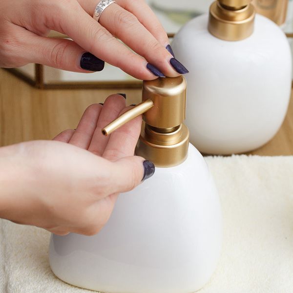 Ceramic bathroom hand soap shampoo shower gel lotion outdoor travel bottle WF920230 Y200407