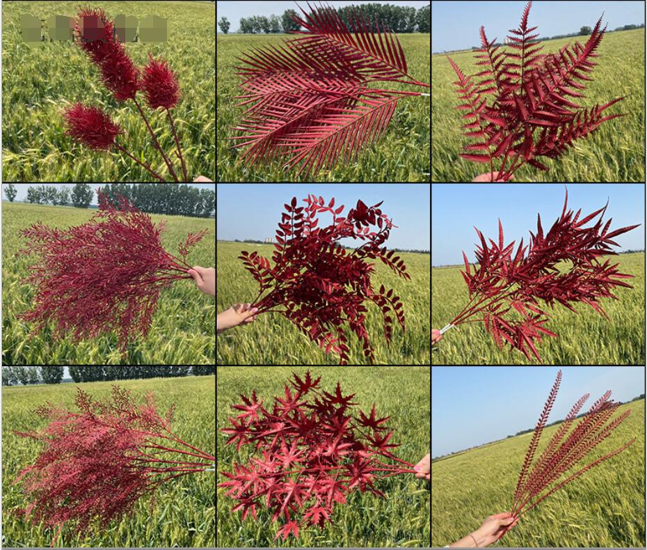 Wine red simulation Decorative Flowers wedding material Hotel road guide decoration arrangement silk plastic false flower