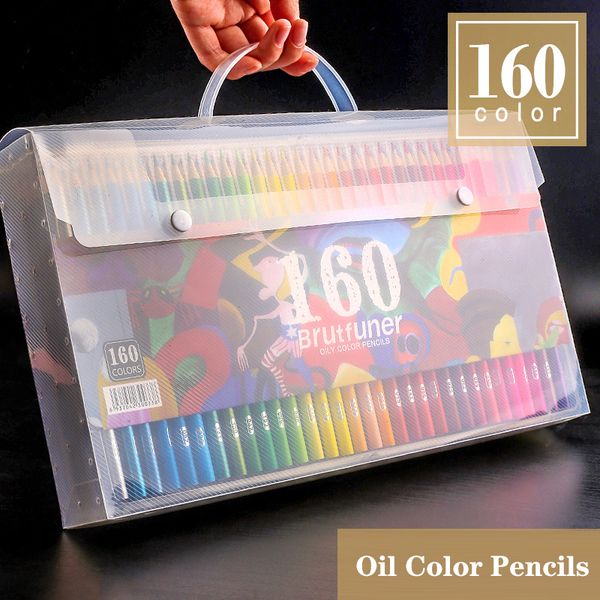 160 Colors Oil Color Pencils Set Artist Painting Writing Sketching Professional Wooden Colored Pencils School Art Supplies 201102