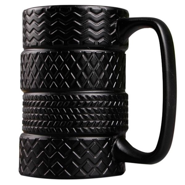 HHO-400Ml Creative Tire Mug Large Capacity Ceramic Mug Personality Tea Coffee Cup Slip Office-Household Water Cup Z241230