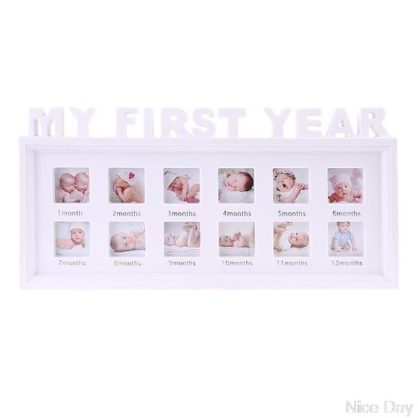 Creative DIY 0-12 Month Baby &quot;MY FIRST YEAR&quot; Pictures Display Plastic Photo Frame Souvenirs Commemorate Kids Growing A07 20 201211