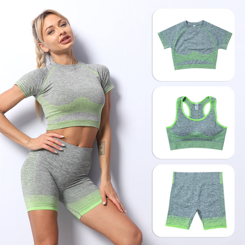 Fashion Designer Women Yoga Suit gymshark Sportwear Tracksuits Fitness Sports wear 3PCS bra Leggings outfits gym wear for woman Indoor sport