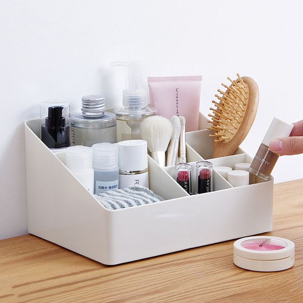 Makeup Organizer Desktop Make Up Brush Storage Box Cosmetic Organizer Skin Care Jewelry Box Container for Home Office Storage LJ200812