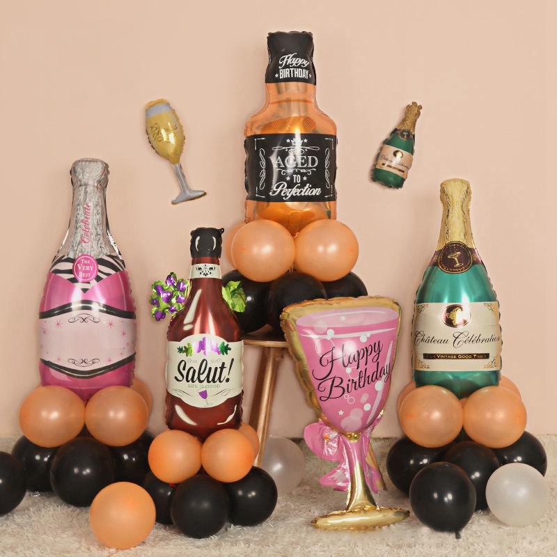 Large champagne glass beer bottle balloon 30th birthday happy birthday wedding party family house decoration