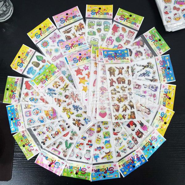 100 sheets-lot Children cartoon anime stickers,Kindergarten Child mirror sticker,Many styles naklejki random naklejki LJ201019