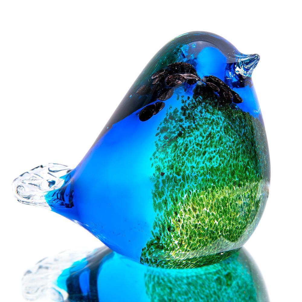 H&D Glass Bird Handmade Blown Glass Animal Figurine Christmas Birthday Gift Collection Showpiece Sculpture for Home Office 201212