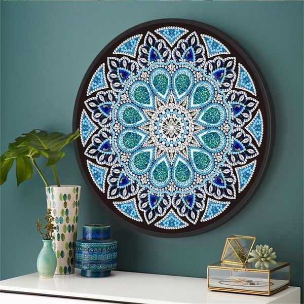 HUACAN Diamond Embroidery With Frame Art Kits 5D Diamond Painting Special Shaped Flower Mandala Decorations Home Gift 201202