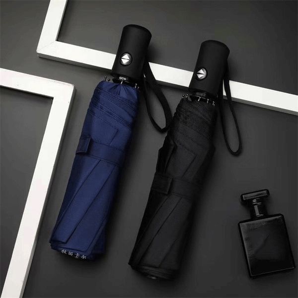 Business Umbrella Gift Women Mens Rain Gear Fully Automatic Windproof Rain And Big Black Fashion for Rainy and Sunny Day 201130