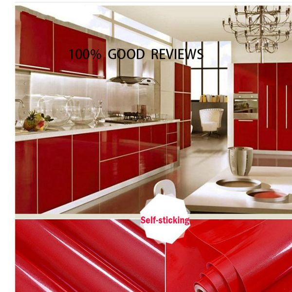 Solid Colour Self Adhesive Wallpaper for Wardrobe Renovation Oil-proof Waterproof Kitchen Contact Paper Removable Wall Decal 201009