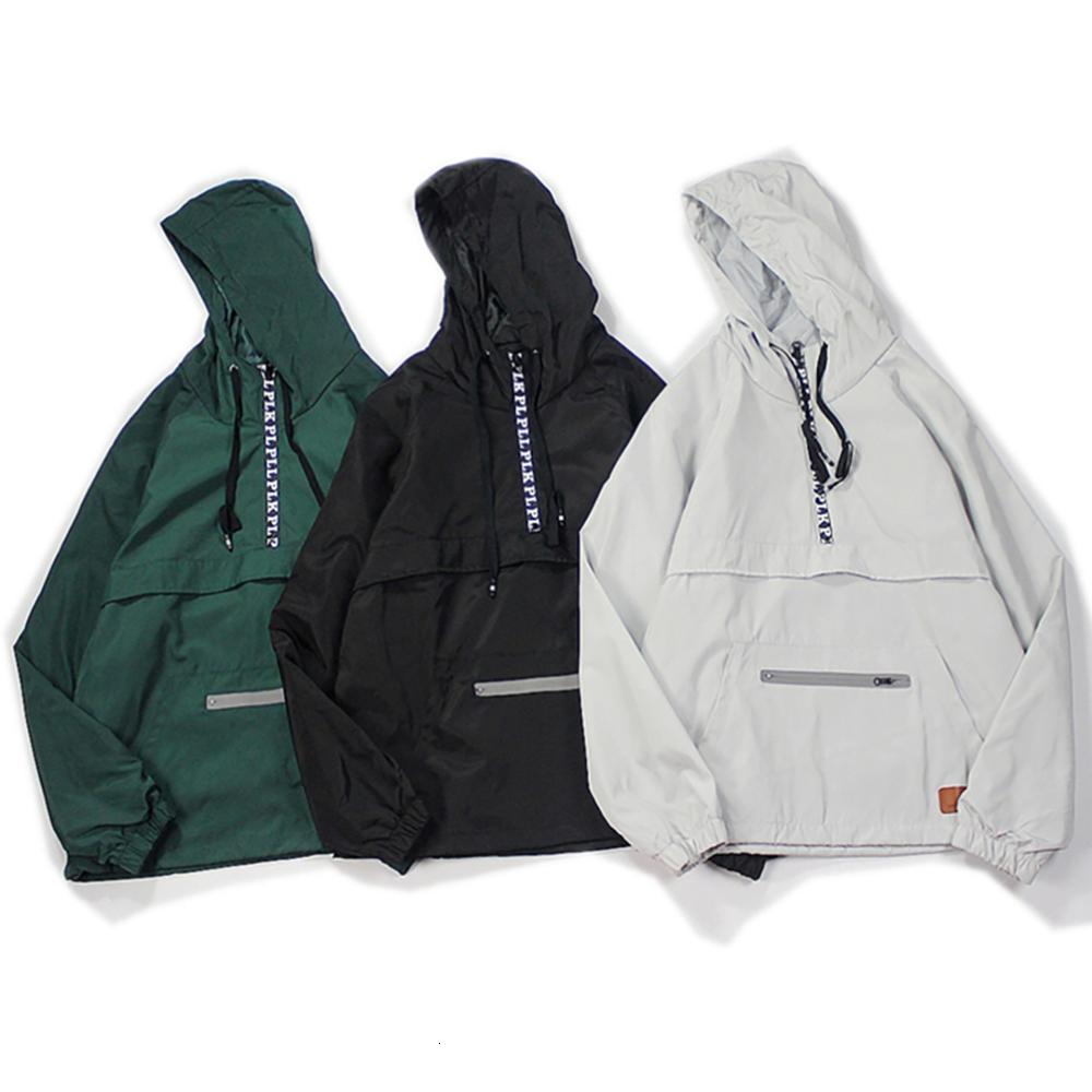 2021 New 2021aw Men Hooded Jackets Hip Hop Half Zip Streetwear Spring Windbreaker Hoodie Jacket Harajuku Streatshirt Casual Outwear Coat Xsf