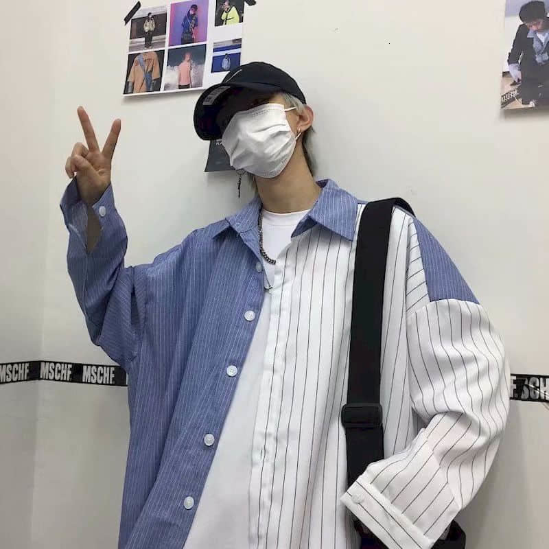 2021 Spring Harajuku Ovsersized Shirt Men Blouse Couple New Hip-hop Plaid Korean Shirts Youth Street Trend Loose Lapel Jacket Crnx