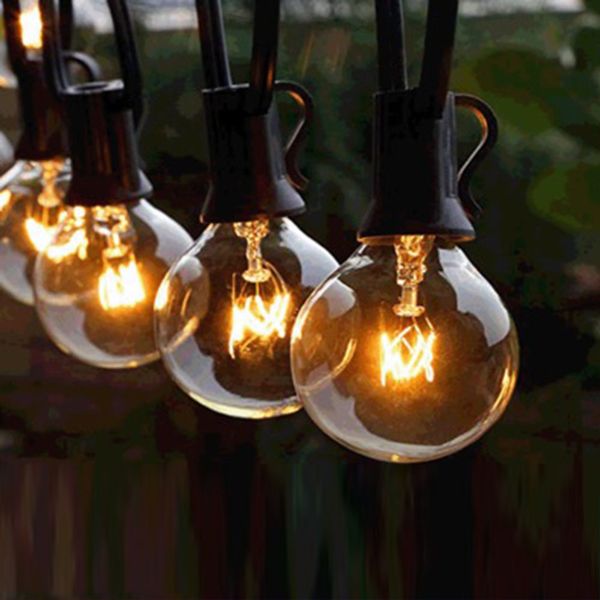 G40 Globe 25FT 25 Bulbs String Lights For Holiday Christmas Party Fairy Lights Outdoor Garden Garland Wedding Patio Decoration Y201020