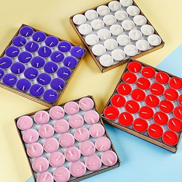 50Pcs-set Smokeless Scented Candles Birthday Pendulum Round Candles Wholesale Aromatherapy Small Wax Scented Candles Y200531