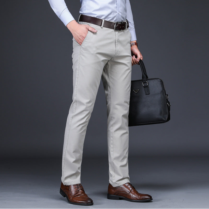 2021 New Classic for Men Black Ed in Summer Cotton Fit Straight Office Working Suit Strain Casual Pants 62g0
