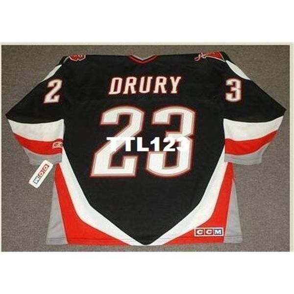 740s men #23 CHRIS DRURY 2005 CCM vintage Hockey Jersey or custom any name orr number retro Jersey