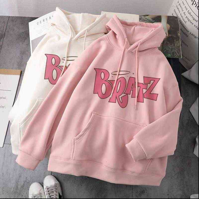 Autumn Bratz Sweatshirt Womens undefined White Top Hooded Long Sleeve Print Graphic hoodie Women clothes 2021