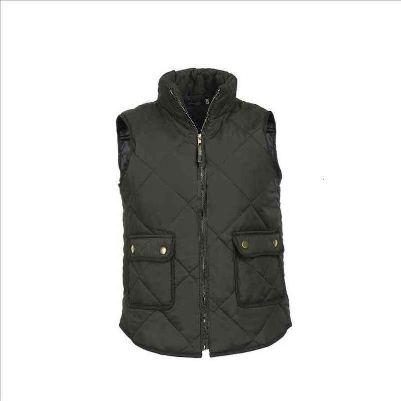 Ladies Quilted Padded Puffer Bubble Collar Zipper Vest Warm Thick Womens Jacket Coat