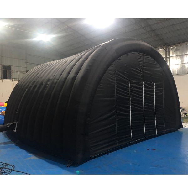 custom made multifunctional giant black inflatable tunnel tent entrance stage cover marquee canopy for events