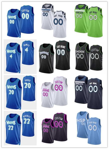 75th Custom Men Women Youth Minnesota&#039;s Timberwolves&#039;s Patrick 22 Beverley 10 Jake Layman 4 Jaylen Nowell 20 Josh Okogie Basketbal