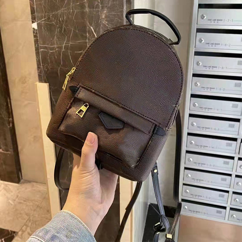 High Quality PALM SPRINGS School Bags Luxury Mini Size Backpacks Womens Pu Leather Sylvie Lady Travel Fashion Handbag 2005 Luxurys Designers Bags Xi