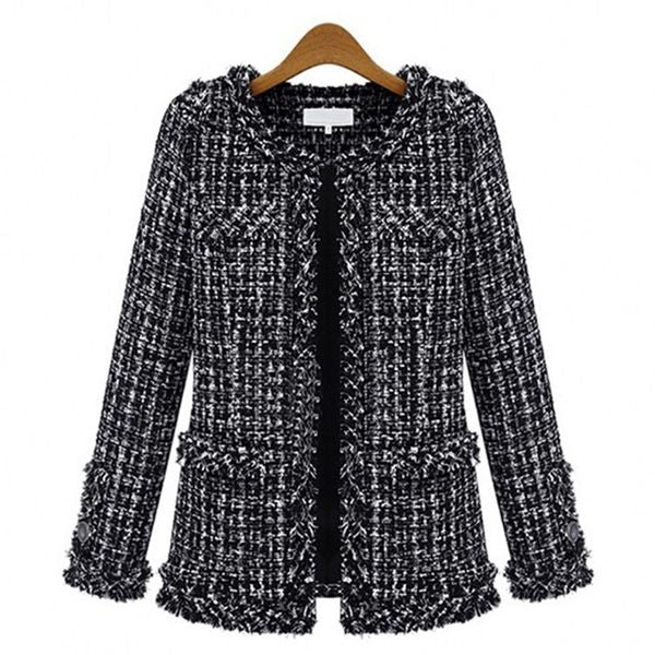Autumn Winter Long Sleeved Outerwear Women Simple Lace-up Solid Long Cardigan Coats Elegant Lapel Wool & Blends Jacket Tops