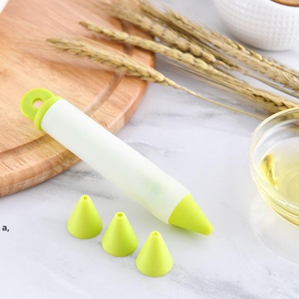 Silicone Food Writing Pen Chocolate Cake Cookie Dessert Jam Writing Decorating Pen Cream Icing Piping Kitchen Accessories by sea CCB13766