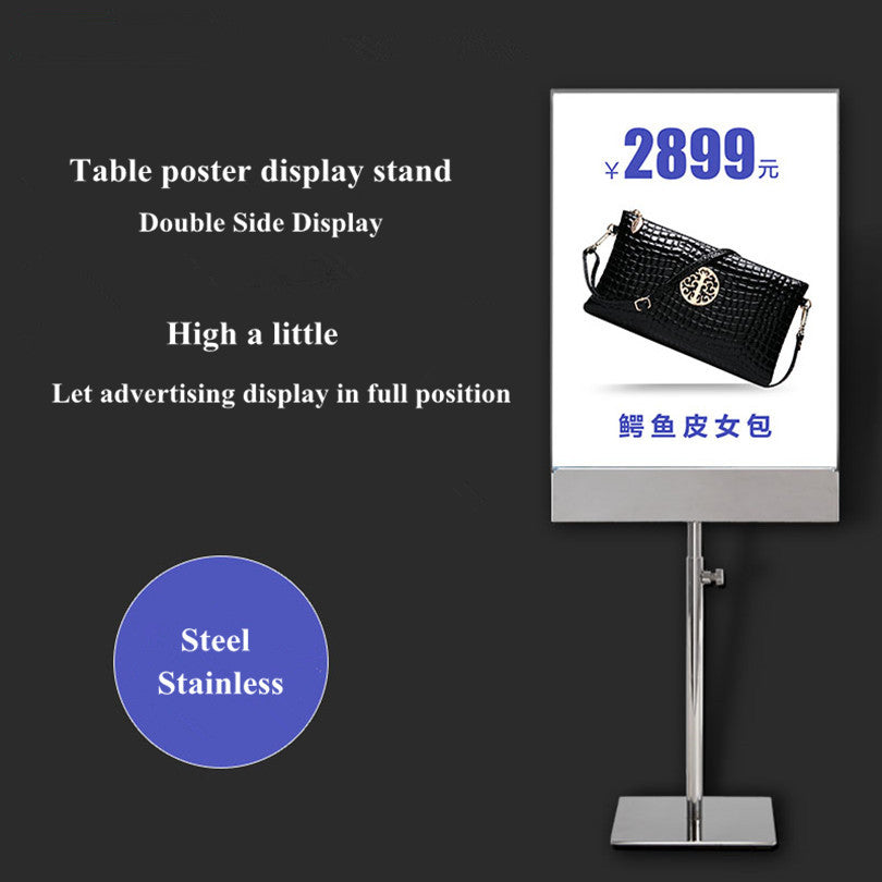 A4 Double-Sided Table Acrylic Metal Frame Pedestal Poster Paper Advertising Sign Holder POP Stand Boards for Exhibition
