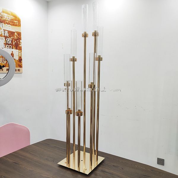 Decor stands golden baby shower wedding pedestal columns for Gold Plinths cylinder vase decor senyu906