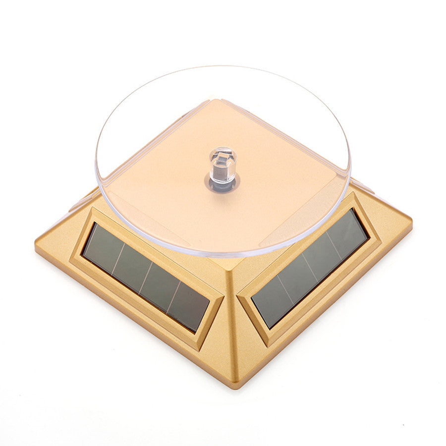 Solar Power 360 Degree Turntable Jewelry Rotating Display Stand Table Turn Plate For Watch and Store
