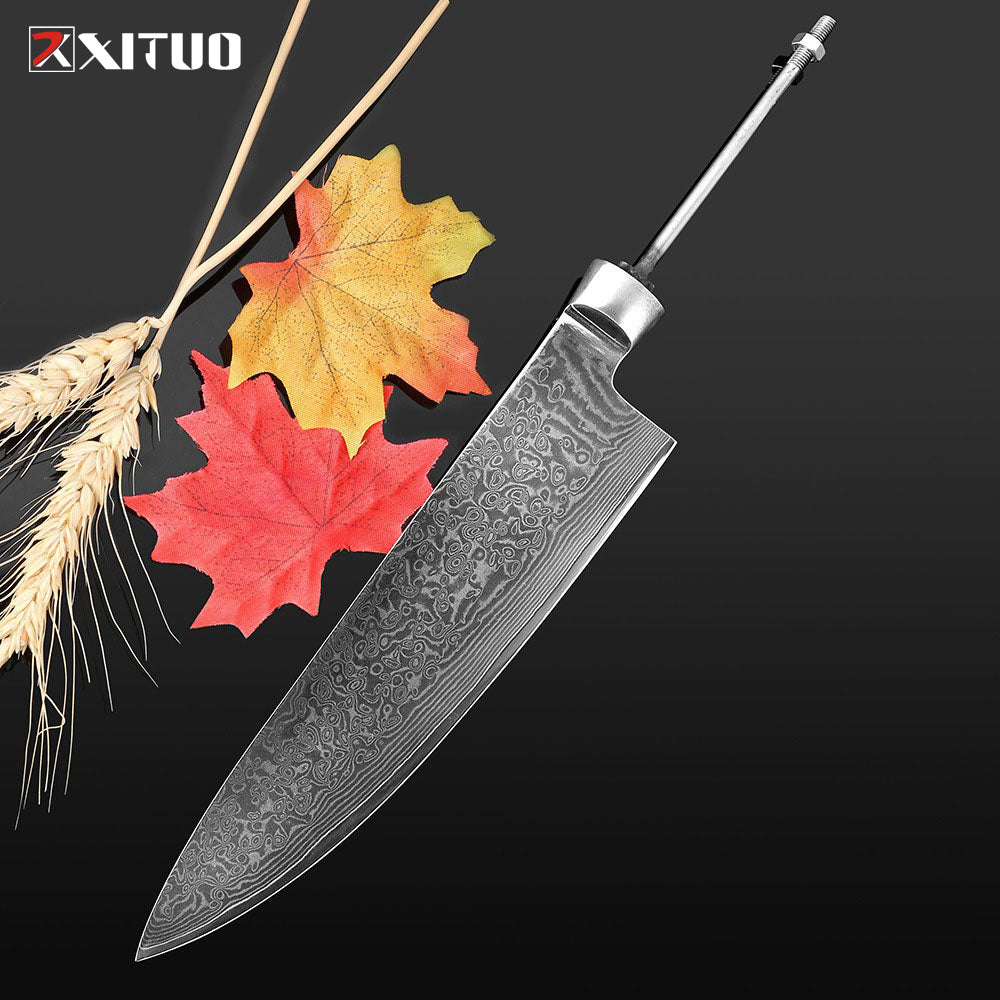 XITUO DIY damascus knife blanks Razor Sharp 8&quot; VG10 Japanese steel knife Hand Tools Forging Blades blanks new billet chef knife