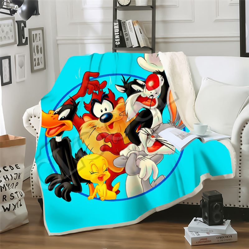 CLOOCL Factory Wholesale Newest Cartoon Anime Bugs Bunny Blanket 3D Print Double Layer Casual Sofa Youth Bedding Throw Fashion Blankets