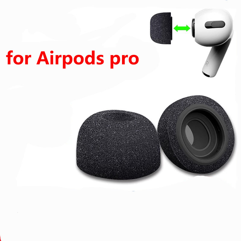 Memory Foam Replacement Ear Tips Buds For Apple Airpods Pro Headphones Black EarBuds Cover Earphone Sleeve Noise Reduction