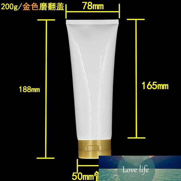 200ML Sunscreen scream Tube,200G vwhite Cream Tube with white-black-gold-gray-blue-purple screw flip lid, Cosmetic Sample Tubes