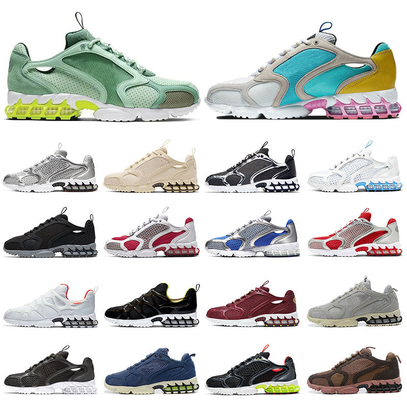 Mens Sneakers Zoom Spiridon Caged 2 Running Shoes FOSSIL Pistachio Grey Lemon Venom Metallic Silver Pure Platinum Womens Sports 36-45