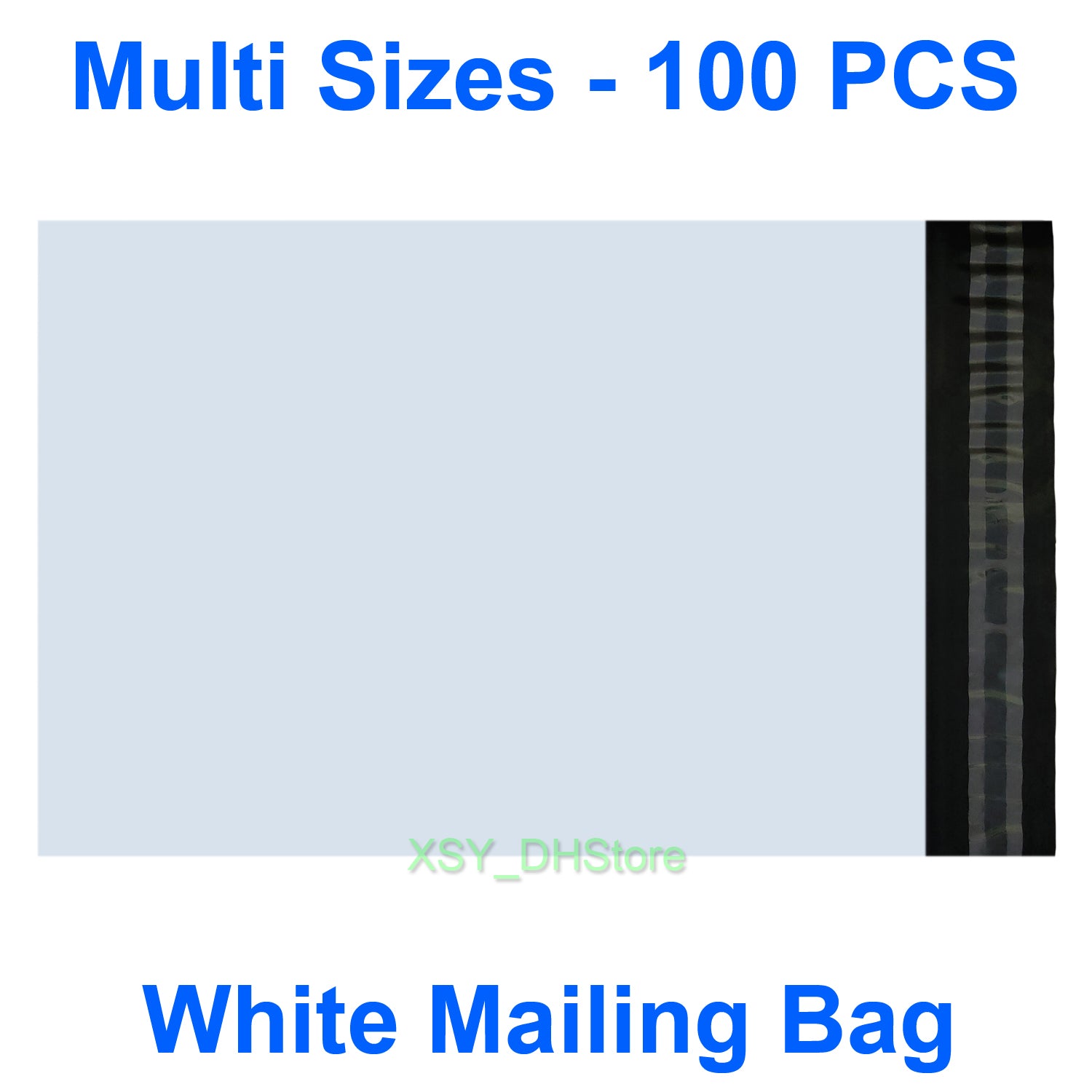 100 PCS Multi Sizes White Poly Mailing Bags Non-Padded Envelopes Mailers (110mm - 305mm) x (180mm - 400mm) (4.3&quot; to 12&quot;) * (7&quot; to 16&