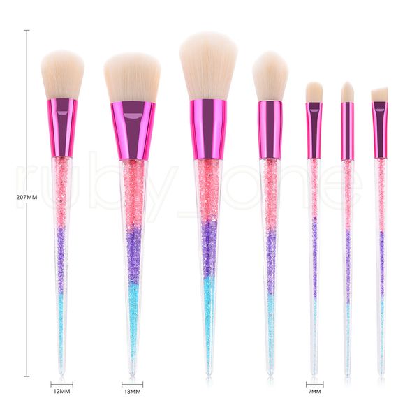 Thread Colorful Makeup Brush Set Diamond Crystal Makeup Brushes Foundation Blending Powder Eye Face Brush Makeup Tools