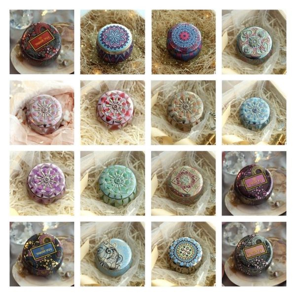 new Flower Tea Case Candle Holder Metal Originality Multicolor Candy Box Wedding Ceremony Gifts Storage tin box T2I51663