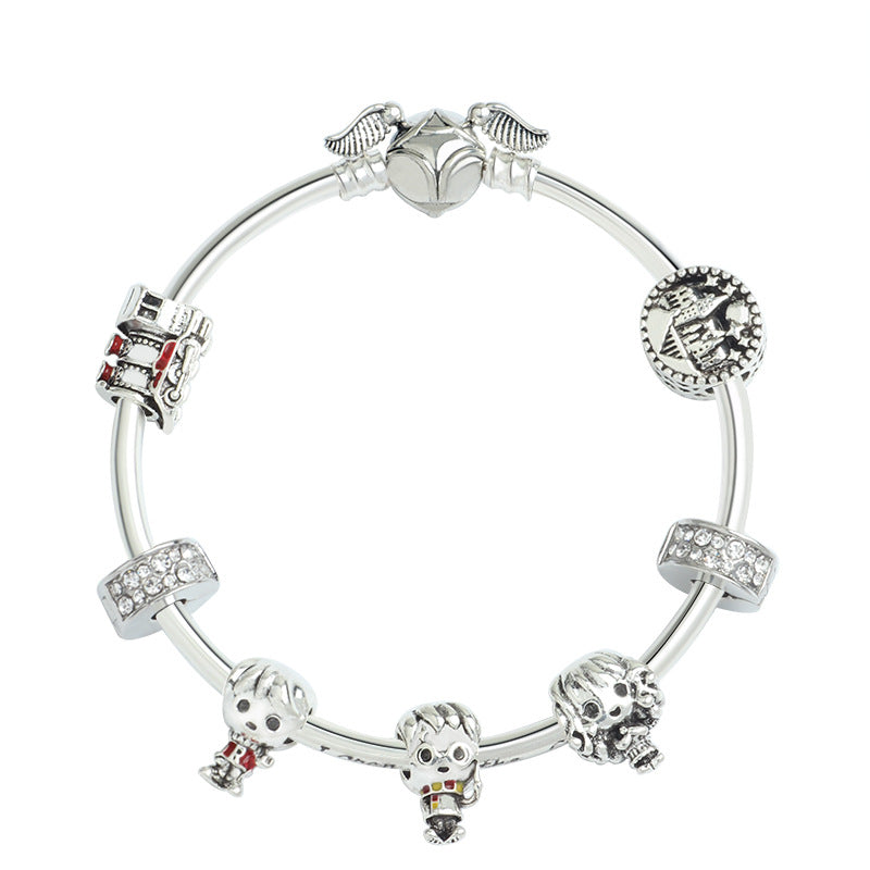 Party Games cartoon character series bracelet Three protagonists beaded bracelet, Train Magic Academy big hole